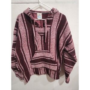 San‎ Patricio Sz Large Baja Hoodie Drug Rug Poncho Surfer Skater Mexico NWOT